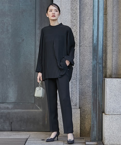 slattgir(スラットジール)の「高身長 【フォーマル】プリーツブラウス2点セット (ブラウス+パンツ)(スーツセット・レディース・ブラック/クリーム・M/L/LL/3L/4L/5L)」の18枚目の写真