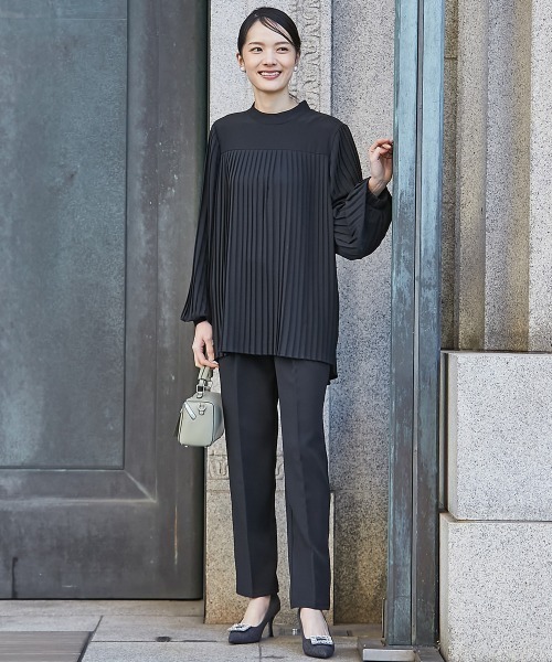 slattgir(スラットジール)の「高身長 【フォーマル】プリーツブラウス2点セット (ブラウス+パンツ)(スーツセット・レディース・ブラック/クリーム・M/L/LL/3L/4L/5L)」の20枚目の写真