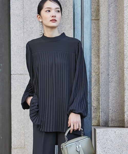 slattgir(スラットジール)の「高身長 【フォーマル】プリーツブラウス2点セット (ブラウス+パンツ)(スーツセット・レディース・ブラック/クリーム・M/L/LL/3L/4L/5L)」の21枚目の写真