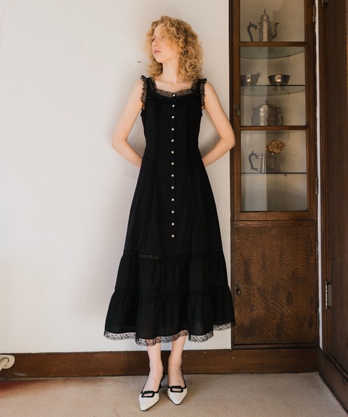 ME COUTURE（ミークチュール）の「レースミックスフレアワンピース（ワンピース・レディース・オフホワイト/ブラック/ピンク・1/0）」の7枚目の写真