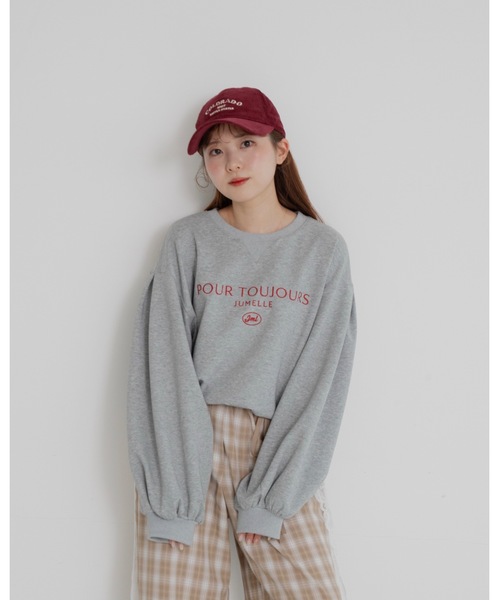 JUMELLE(ジュメロ)の「lace lettering sweat(Tシャツ/カットソー・レディース・グレー・FREE)」の2枚目の写真