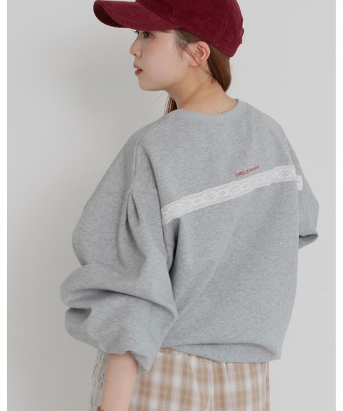 JUMELLE(ジュメロ)の「lace lettering sweat(Tシャツ/カットソー・レディース・グレー・FREE)」の3枚目の写真
