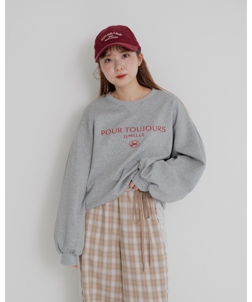 JUMELLE(ジュメロ)の「lace lettering sweat(Tシャツ/カットソー・レディース・グレー・FREE)」の6枚目の写真