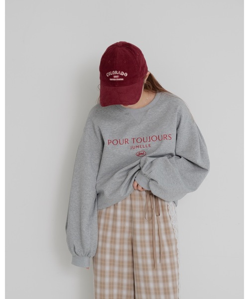 JUMELLE(ジュメロ)の「lace lettering sweat(Tシャツ/カットソー・レディース・グレー・FREE)」の7枚目の写真