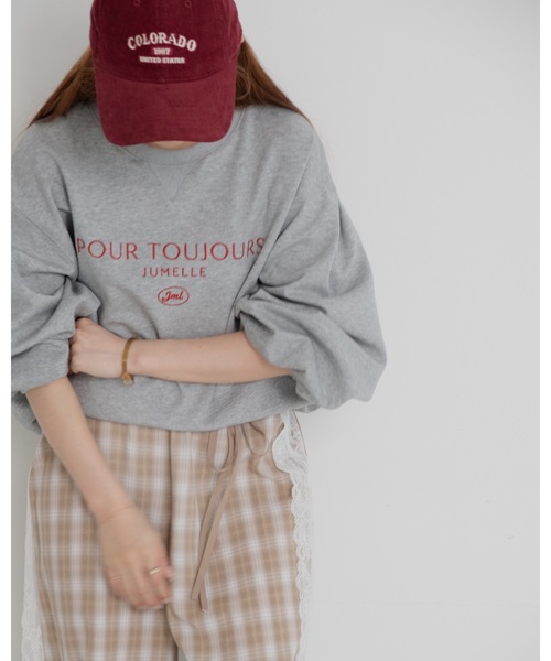 JUMELLE(ジュメロ)の「lace lettering sweat(Tシャツ/カットソー・レディース・グレー・FREE)」の9枚目の写真