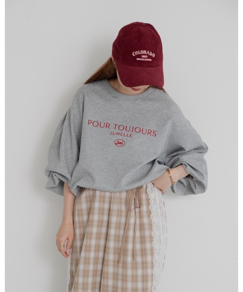 JUMELLE(ジュメロ)の「lace lettering sweat(Tシャツ/カットソー・レディース・グレー・FREE)」の11枚目の写真