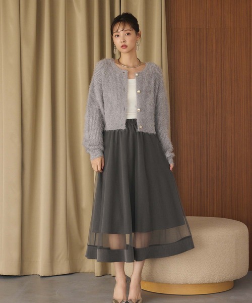 fifth（フィフス）の「ラメフェザーカーディガン（カーディガン/ボレロ・レディース・グレー/ホワイト・M）」の10枚目の写真