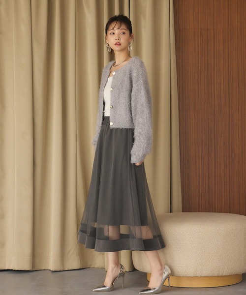 fifth（フィフス）の「ラメフェザーカーディガン（カーディガン/ボレロ・レディース・グレー/ホワイト・M）」の11枚目の写真