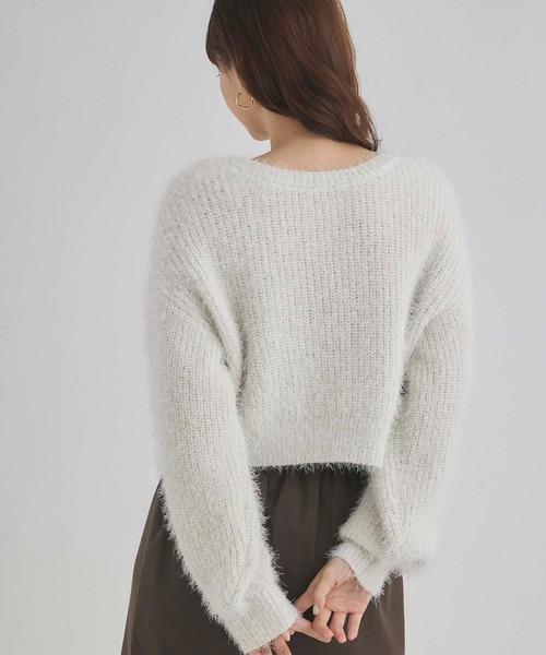 fifth（フィフス）の「ラメフェザーカーディガン（カーディガン/ボレロ・レディース・グレー/ホワイト・M）」の4枚目の写真