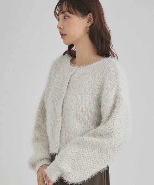 fifth（フィフス）の「ラメフェザーカーディガン（カーディガン/ボレロ・レディース・グレー/ホワイト・M）」の3枚目の写真