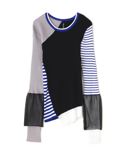 セール】AULA AILA/アウラアイラ/COLOR BLOCK KNIT PULLOVER