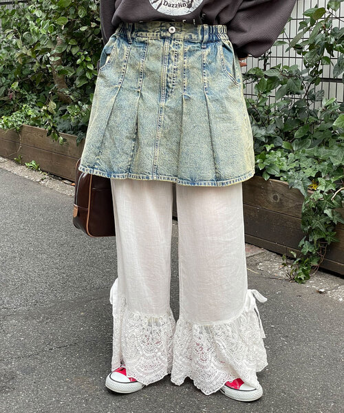 CIAOPANIC（チャオパニック）の「【She desires...】裾レースイージーパンツ（その他パンツ・レディース・オフホワイト・ONE SIZE）」の3枚目の写真