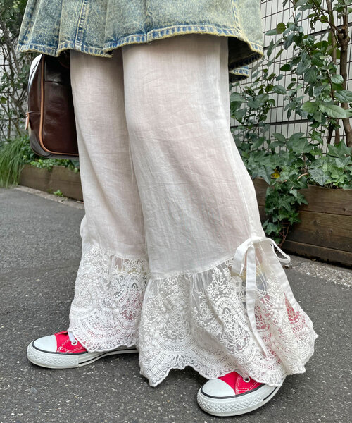 パンツ CIARIZE セール】【She desires】裾レースイージーパンツ（その他