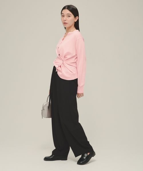eL（エル）の「【eL】Long Belt Wide Pants/287440（スラックス・レディース・ブラック/ブラウン・FREE）」の4枚目の写真