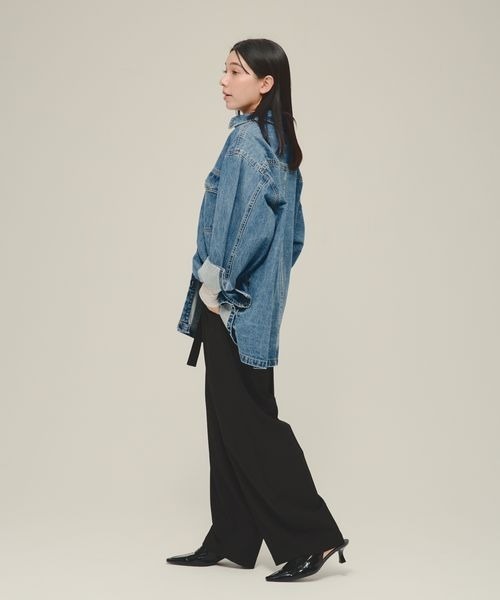eL（エル）の「【eL】Long Belt Wide Pants/287440（スラックス・レディース・ブラック/ブラウン・FREE）」の7枚目の写真