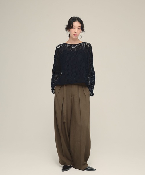 ご検討品 eL】Long Belt Wide Pants/287440（スラックス）｜eL（エル）の