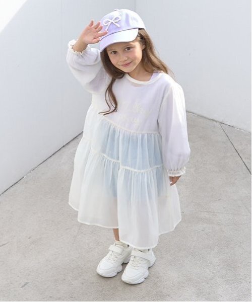 Lycee mine(リセマイン)の「シアーティアードワンピース【子供服】【キッズ】【女の子】(ワンピース・キッズ・グレー/サーモンピンク/アイボリー・100cm/140cm/120cm/130cm/150cm/110cm)」の11枚目の写真