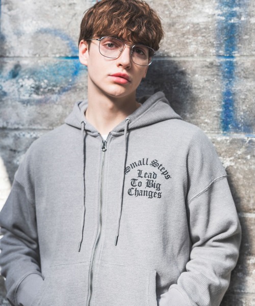 PBLIM（ページボーイリム）の「【UNISEX】ワッフルジップパーカー（パーカー・レディース・ブラック/グレー・SMALL/MEDIUM）」の6枚目の写真