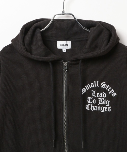 PBLIM（ページボーイリム）の「【UNISEX】ワッフルジップパーカー（パーカー・レディース・ブラック/グレー・SMALL/MEDIUM）」の8枚目の写真