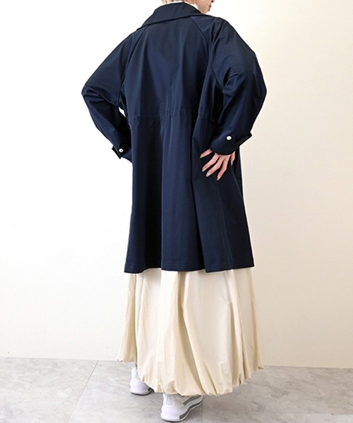 STYLEBLOCK（スタイルブロック）の「Eツイルスタンドカラーコート（トレンチコート・レディース・アイボリー/ネイビー・M）」の7枚目の写真