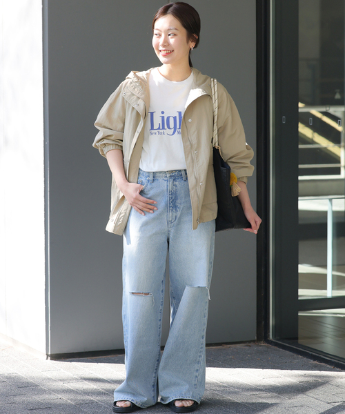 JOURNAL STANDARD relume（ジャーナルスタンダード　レリューム）の「ナイロンフーディーショートブルゾン（ナイロンジャケット・レディース・ベージュ/アイボリー・FREE）」の20枚目の写真