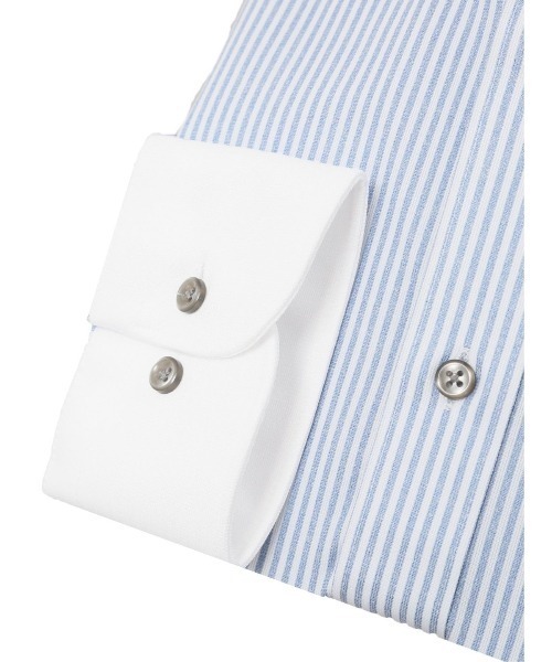 m.f.editorial（エムエフエディトリアル）の「【ストレッチ ノーアイロン 吸水速乾】m.f.エディトリアル メンズ ボタンダウン ビジネスドレス 長袖ニットシャツ（ビジネスシャツ・メンズ・ブルー・首回り39cm-裄丈84cm/首回り39cm-裄丈80cm/首回り41cm-裄丈82cm/首回り41cm-裄丈86cm/首回り37cm-裄丈80cm/首回り43cm-裄丈82cm/首回り43cm-裄丈86cm）」の6枚目の写真