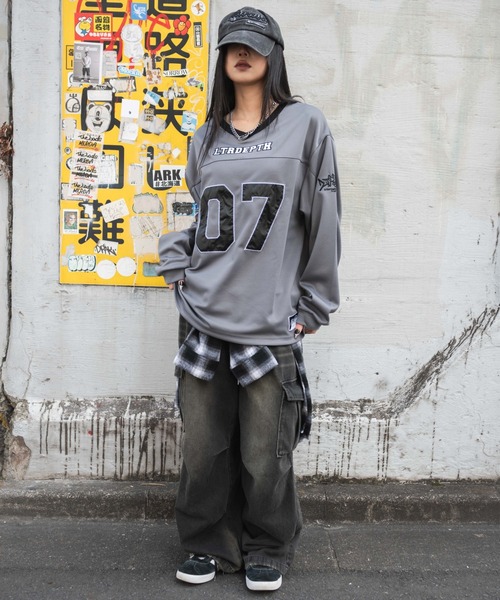【新品】LAGWAGON、2025ロンT、Lサイズ セール】LTR DEPTH/【25年春夏新作】ナンバリングホッケーロンT