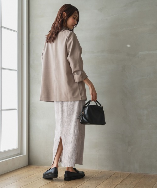 GLOBAL WORK（グローバルワーク）の「お手入れラクラクセットアップ/Wジャケット/253487（テーラードジャケット・レディース・グレイッシュベージュ/ライトベージュ/ブラック・SMALL/MEDIUM/LARGE）」の22枚目の写真