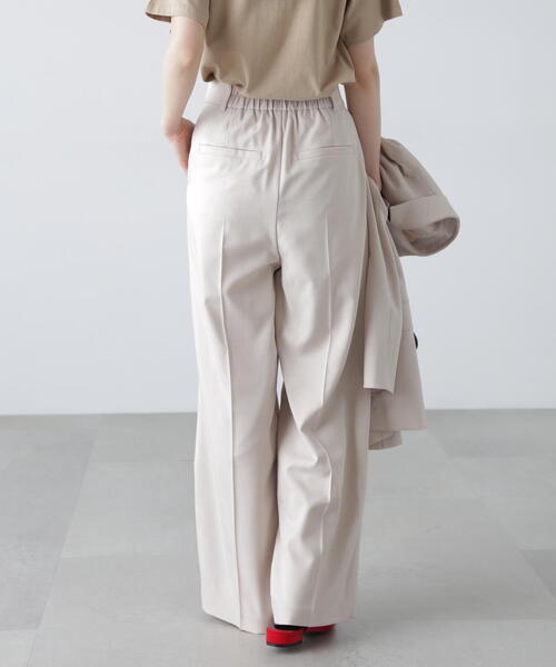 FREE'S MART（フリーズマート）の「◆【3サイズ展開XS-M】梳毛調合繊タックワイドパンツ【低身長サイズ有】（スラックス・レディース・ベージュ/ブラウン・X-SMALL/MEDIUM/SMALL）」の7枚目の写真