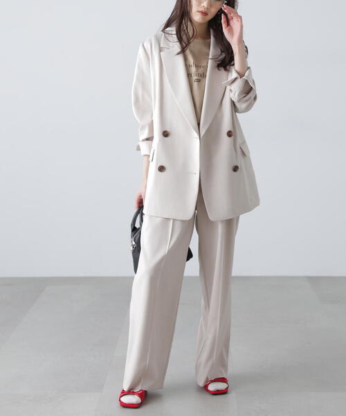 FREE'S MART(フリーズマート)の「◆【3サイズ展開XS-M】梳毛調合繊タックワイドパンツ【低身長サイズ有】(スラックス・レディース・ベージュ/ブラウン・X-SMALL/MEDIUM/SMALL)」の11枚目の写真