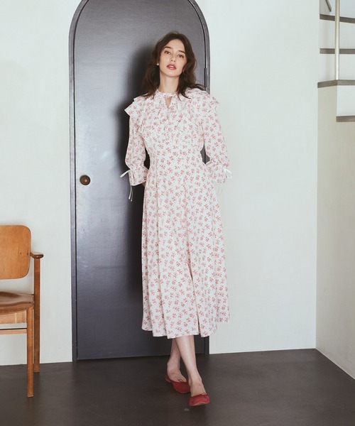 S1027◆Maison de FLEUR フラワープリント ワンピース ドレス セール】フラワープリントワンピース（ワンピース）｜Maison de