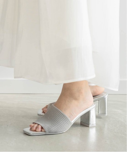 RANDA ニットミュールサンダル ランダ RANDA 【SUSTAINABLE】ニットミュールサンダル （IVORY