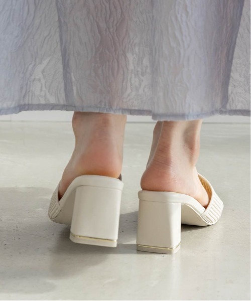 セール】【SUSTAINABLE】アシンメトリーニットミュールサンダル