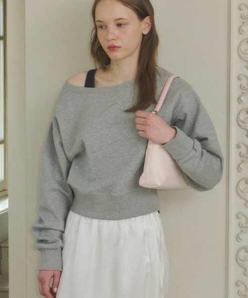 GIUNON（ジウノン）の「2way off shoulder sweat shirt / 2way オフショルダースウェットシャツ（スウェット・レディース・ネイビー/グレー・FREE）」の18枚目の写真