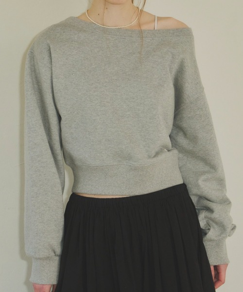 GIUNON（ジウノン）の「2way off shoulder sweat shirt / 2way オフショルダースウェットシャツ（スウェット・レディース・ネイビー/グレー・FREE）」の14枚目の写真