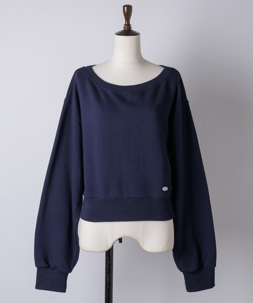 GIUNON（ジウノン）の「2way off shoulder sweat shirt / 2way オフショルダースウェットシャツ（スウェット・レディース・ネイビー/グレー・FREE）」の5枚目の写真