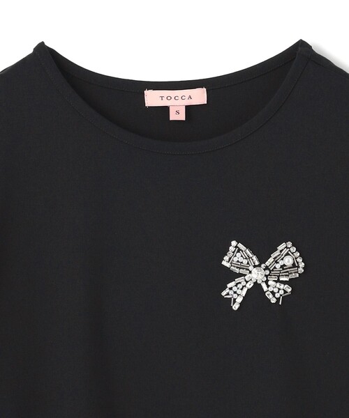 TOCCA(トッカ)の「BOW BIJOUX Tシャツ(Tシャツ/カットソー・レディース・ブラック系/アイボリー系・SMALL/MEDIUM)」の18枚目の写真