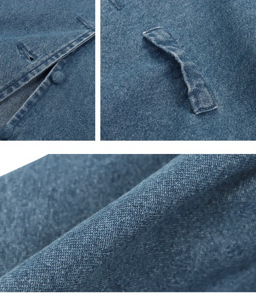 KOBE LETTUCE(コウベレタス)の「バルーンペプラムデニムジャケット(デニムジャケット・レディース・インディゴブルー/ホワイト/ブラック/ライトブルー・M)」の10枚目の写真