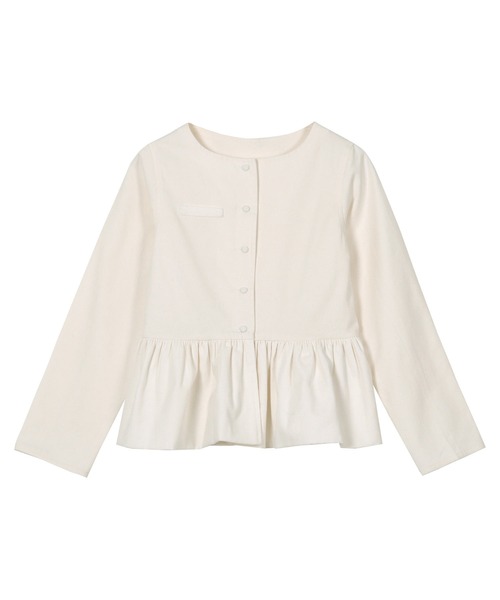 KOBE LETTUCE(コウベレタス)の「バルーンペプラムデニムジャケット(デニムジャケット・レディース・インディゴブルー/ホワイト/ブラック/ライトブルー・M)」の11枚目の写真