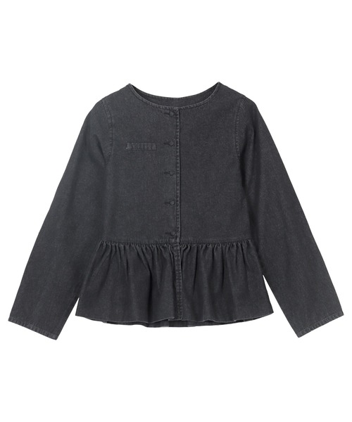 KOBE LETTUCE(コウベレタス)の「バルーンペプラムデニムジャケット(デニムジャケット・レディース・インディゴブルー/ホワイト/ブラック/ライトブルー・M)」の12枚目の写真