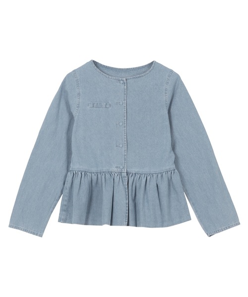 KOBE LETTUCE(コウベレタス)の「バルーンペプラムデニムジャケット(デニムジャケット・レディース・インディゴブルー/ホワイト/ブラック/ライトブルー・M)」の13枚目の写真