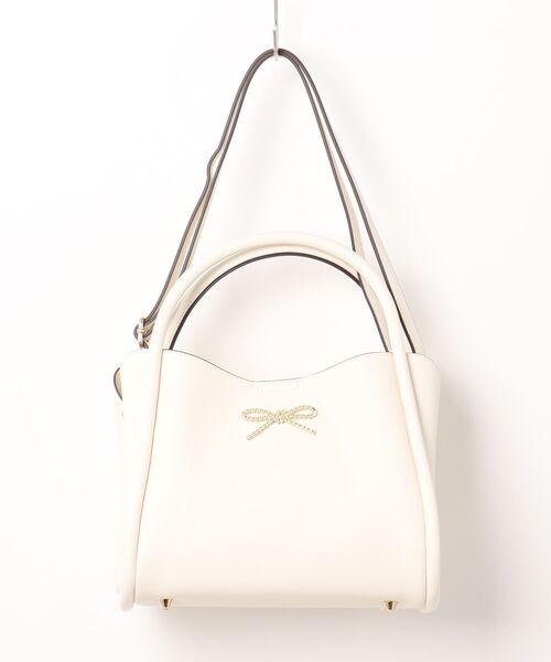 EDIT COLOGNE（エディットコロン）の「メタルリボントートバッグ（ショルダーバッグ・レディース・ホワイト/ブラウン/ブラック・ﾌﾘ-）」の2枚目の写真