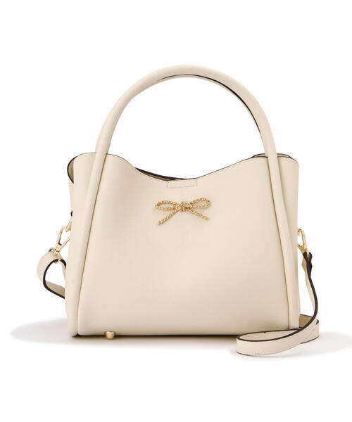 EDIT COLOGNE（エディットコロン）の「メタルリボントートバッグ（ショルダーバッグ・レディース・ホワイト/ブラウン/ブラック・ﾌﾘ-）」の5枚目の写真