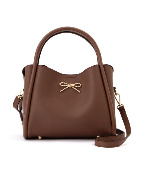 EDIT COLOGNE（エディットコロン）の「メタルリボントートバッグ（ショルダーバッグ・レディース・ホワイト/ブラウン/ブラック・ﾌﾘ-）」の6枚目の写真