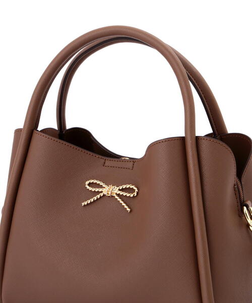 EDIT COLOGNE（エディットコロン）の「メタルリボントートバッグ（ショルダーバッグ・レディース・ホワイト/ブラウン/ブラック・ﾌﾘ-）」の7枚目の写真