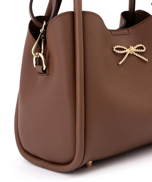 EDIT COLOGNE（エディットコロン）の「メタルリボントートバッグ（ショルダーバッグ・レディース・ホワイト/ブラウン/ブラック・ﾌﾘ-）」の10枚目の写真