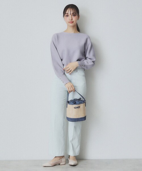 index（インデックス）の「【2WAY】リボンモチーフ付きバケツ型バッグ（ショルダーバッグ・レディース・ブルー/ブラック・00）」の9枚目の写真