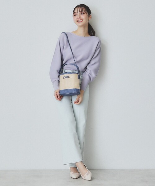 index（インデックス）の「【2WAY】リボンモチーフ付きバケツ型バッグ（ショルダーバッグ・レディース・ブルー/ブラック・00）」の10枚目の写真