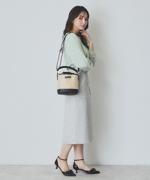 index（インデックス）の「【2WAY】リボンモチーフ付きバケツ型バッグ（ショルダーバッグ・レディース・ブルー/ブラック・00）」の13枚目の写真