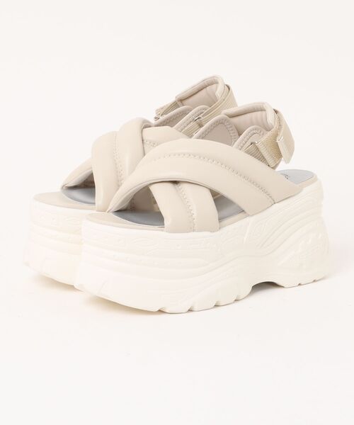 YOSUKE(ヨースケ)の「「YOSUKE/ヨースケ」厚底バックベルトサンダル(サンダル・レディース・ブラック/ホワイト系その他2/アイボリー/シルバー・22.5/23/23.5/24/24.5/25)」の1枚目の写真